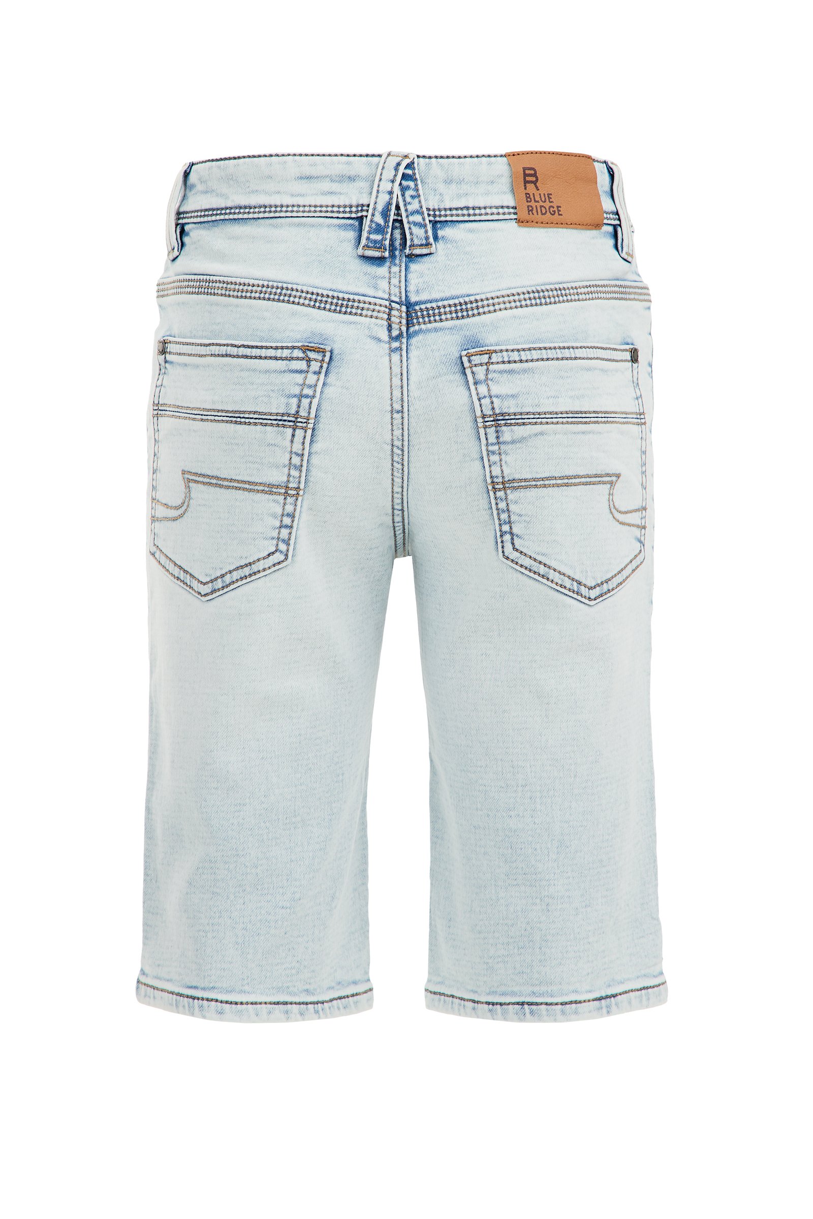 Jongens slim fit denimshort van jog denim Blue Ridge IJsblauw