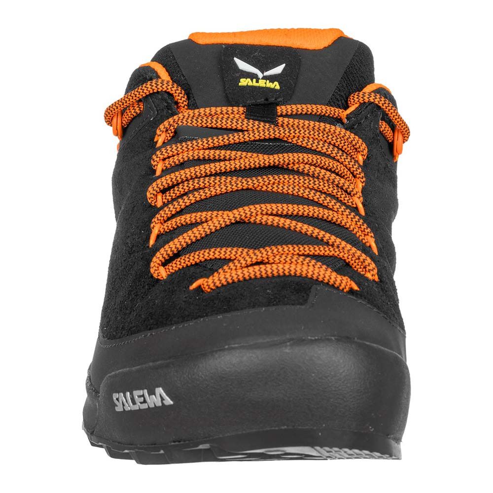 Salewa MS WILDFIRE LEATHER - Chaussures approche Homme black/fluo orange
