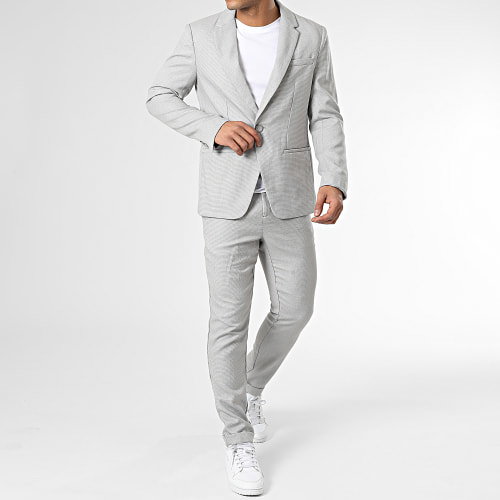 Ensemble Costume 2 Pièces Gris Chiné