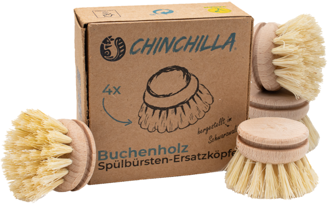 Chinchilla Wechselköpfe aus Holz für Spülbürste