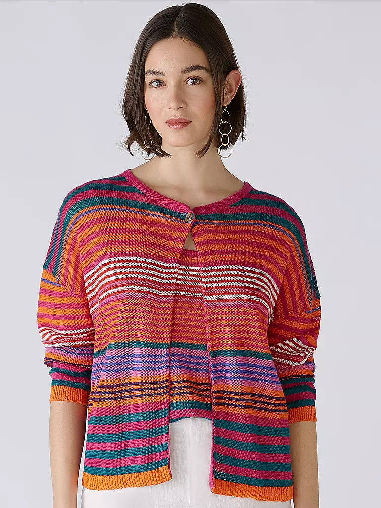 OUÍ Leinen Strickjacke bunt