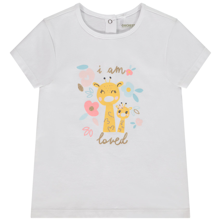 T-shirt manches courtes print fantaisie pour bébé fille