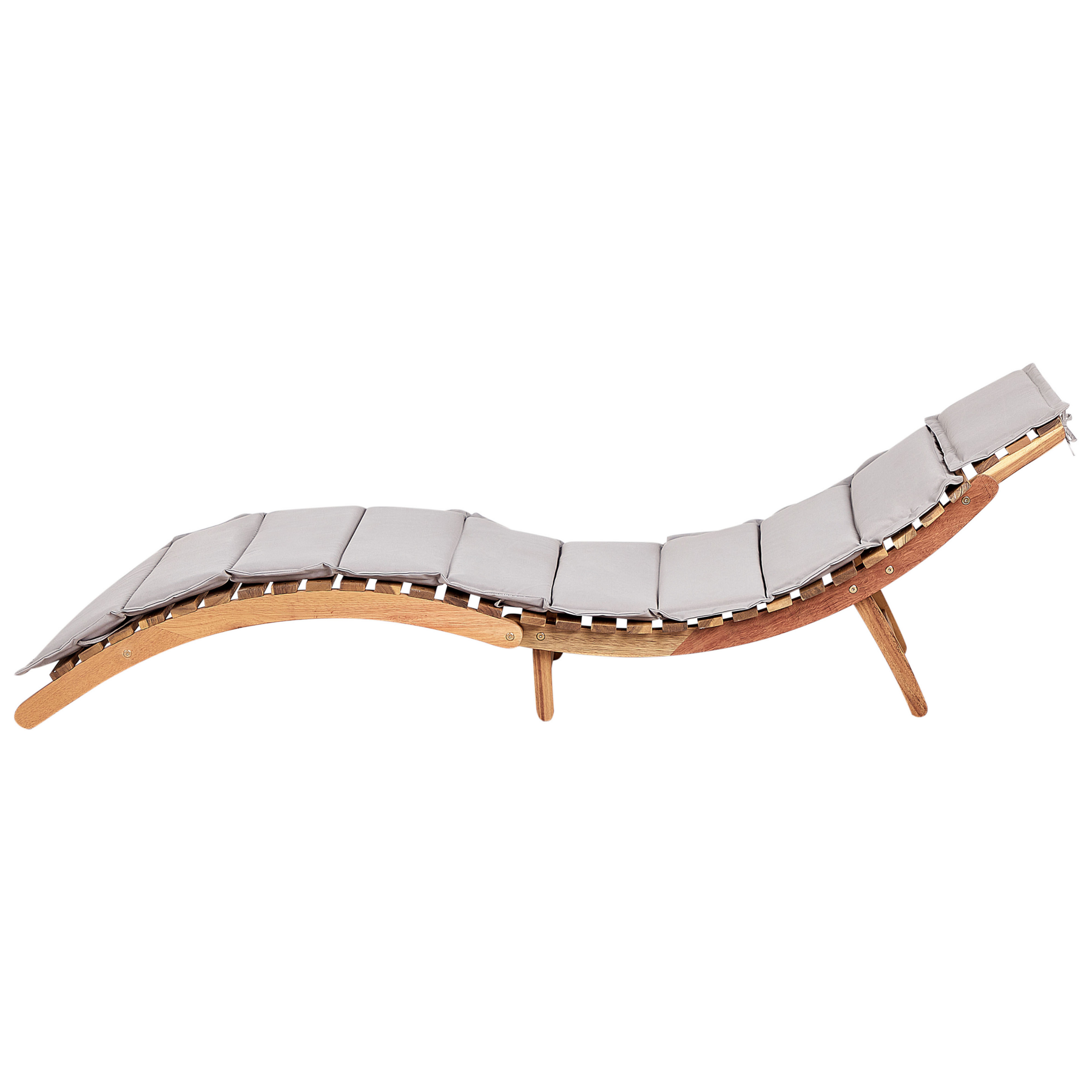 Beliani - LUINO - Ligstoel - Grijs - Hout