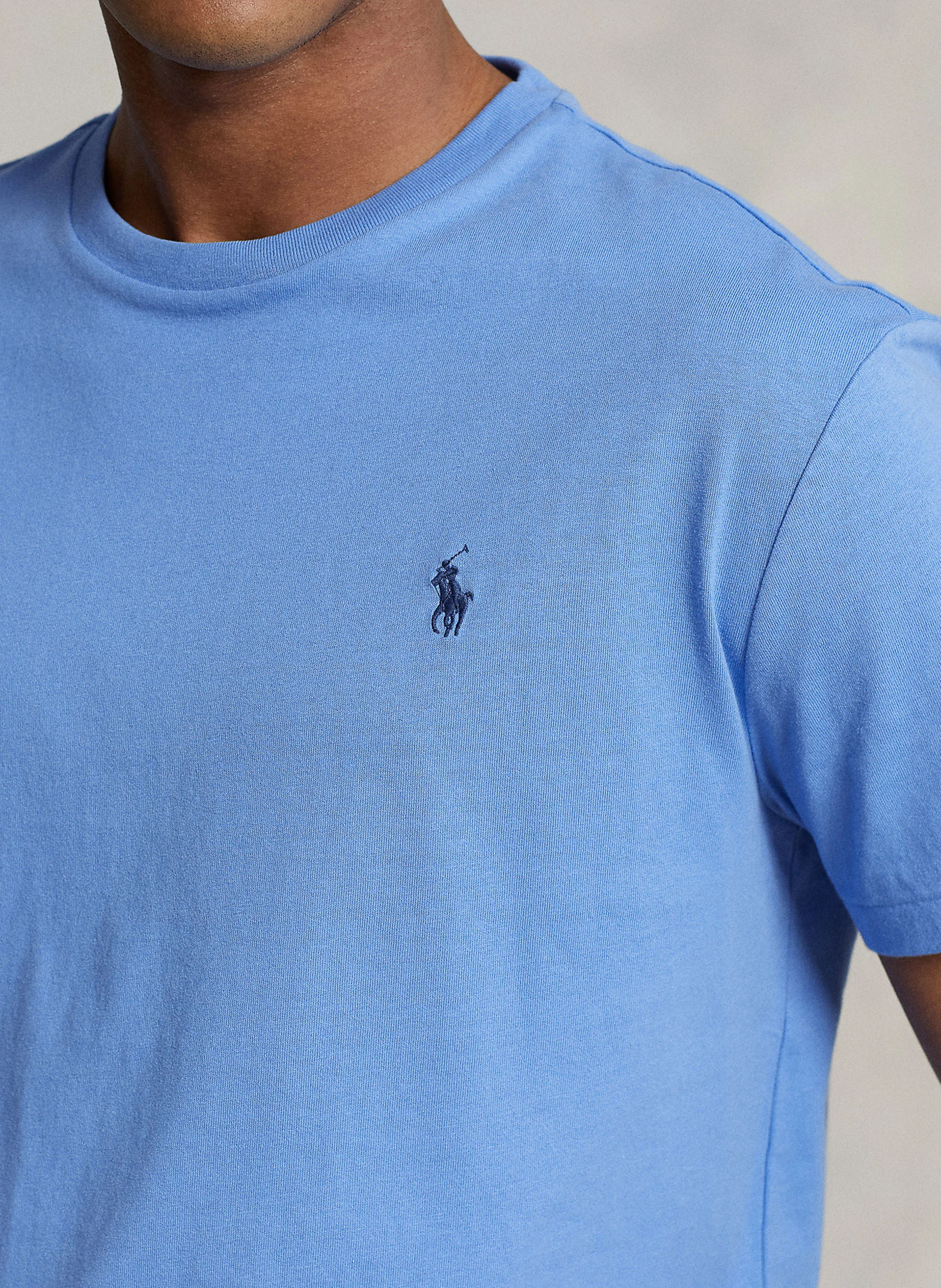Tee-shirt col rond regular-fit en coton | Bleu