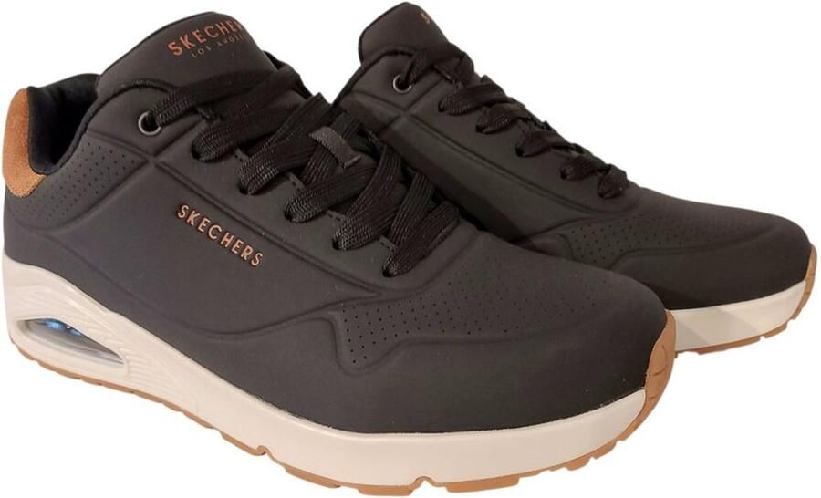 Skechers Air-Cooled Memory Foam Jogging Sneaker Black Heren