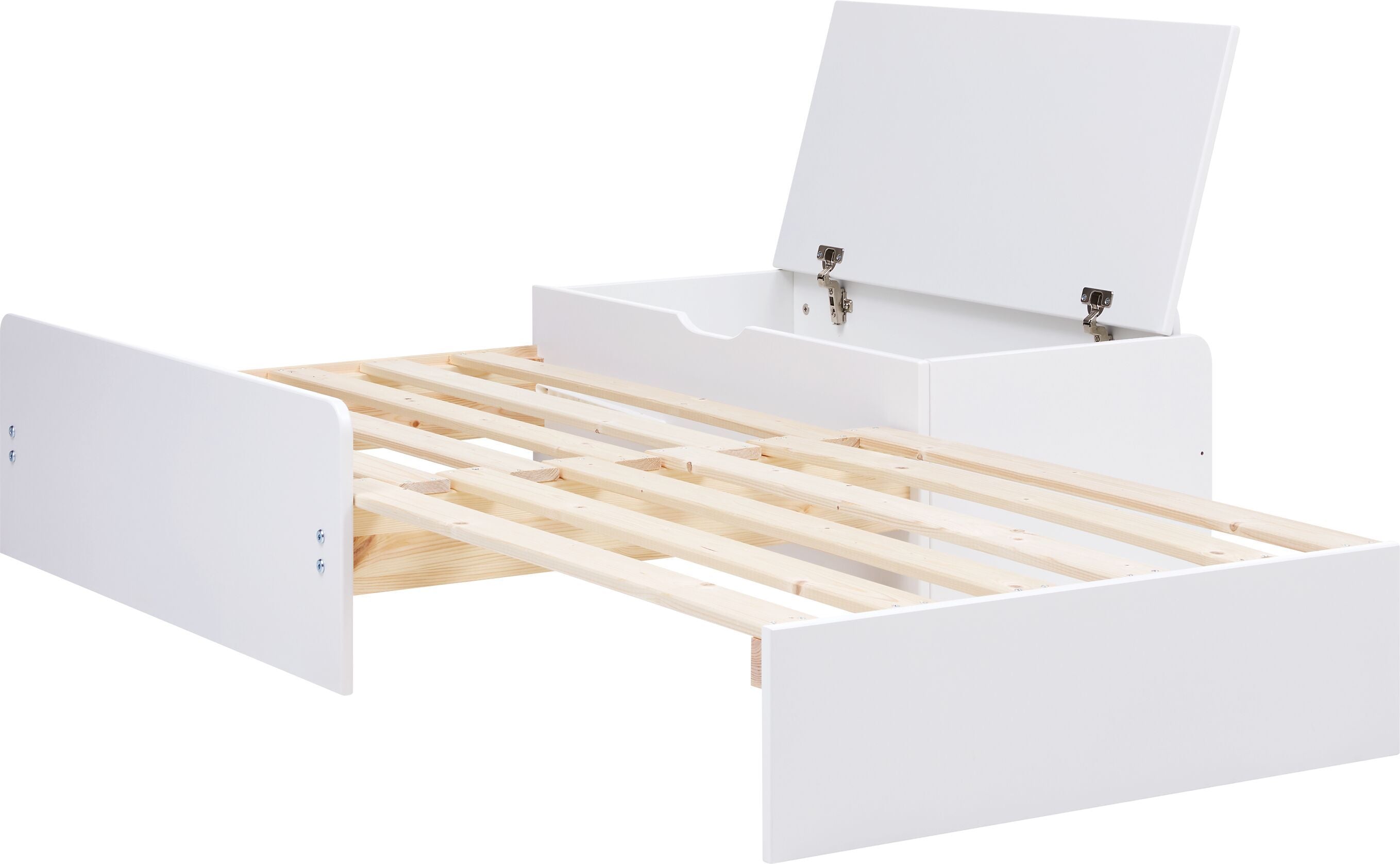 Flexa WHITE / NOR Bettsofa inkl. Bettkasten - Weiss / B: 95.0 cm x T: 118.0 cm x H: 32.0 cm