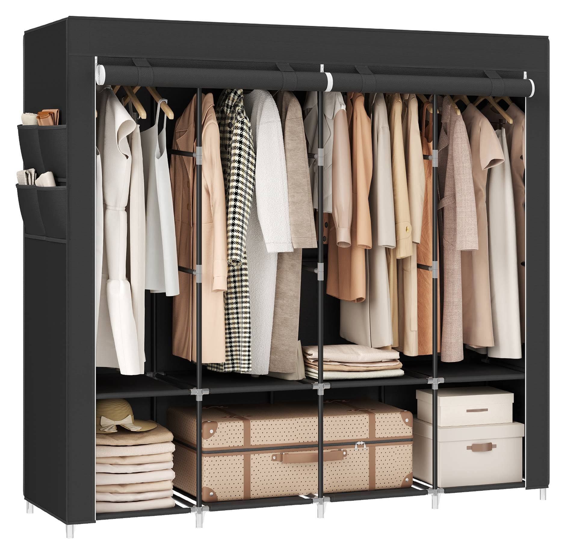 Songmics Kleiderschrank Denny 45 x 167 x 170cm Schwarz