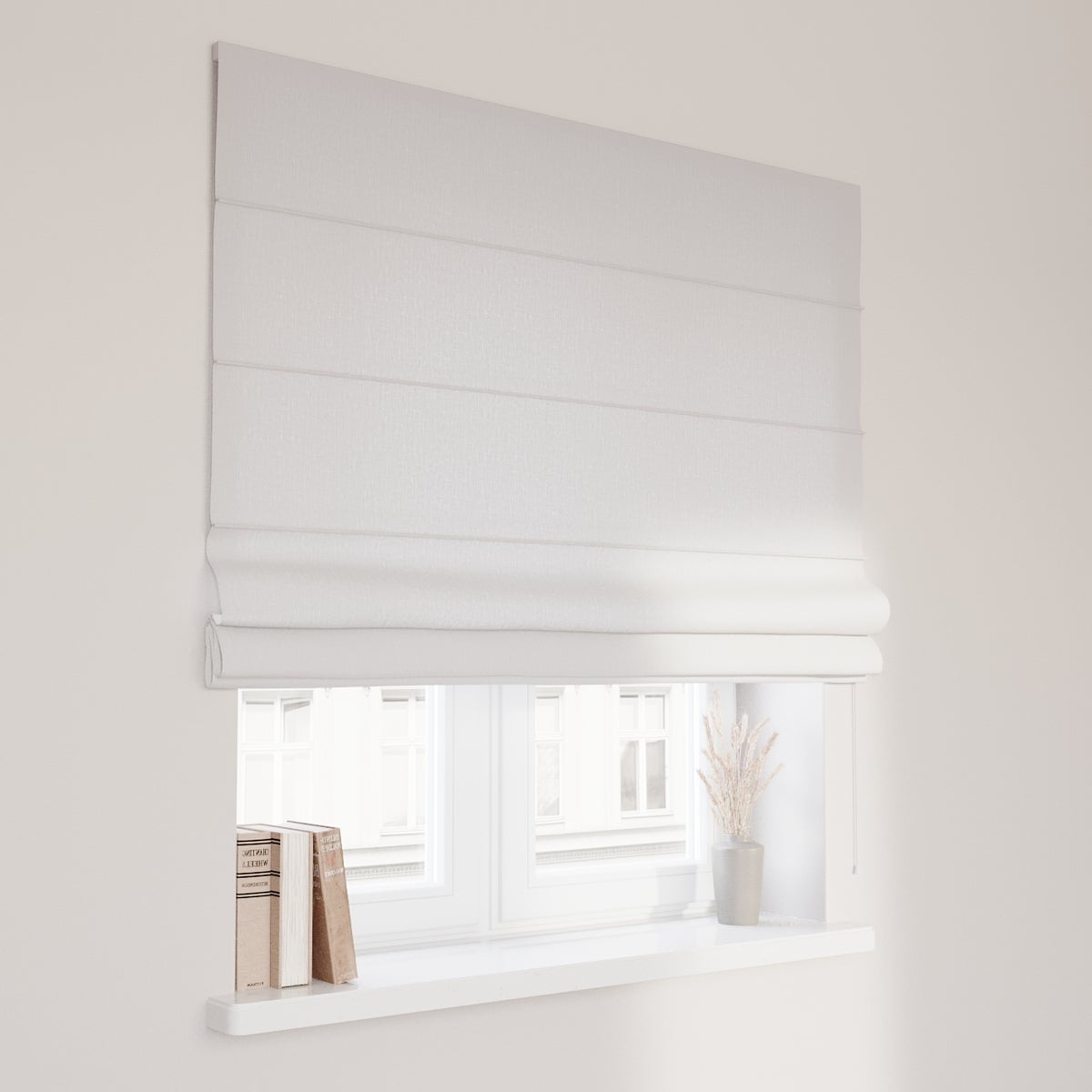 Romeinse jaloezie, linnen, wit, 50x60 cm
