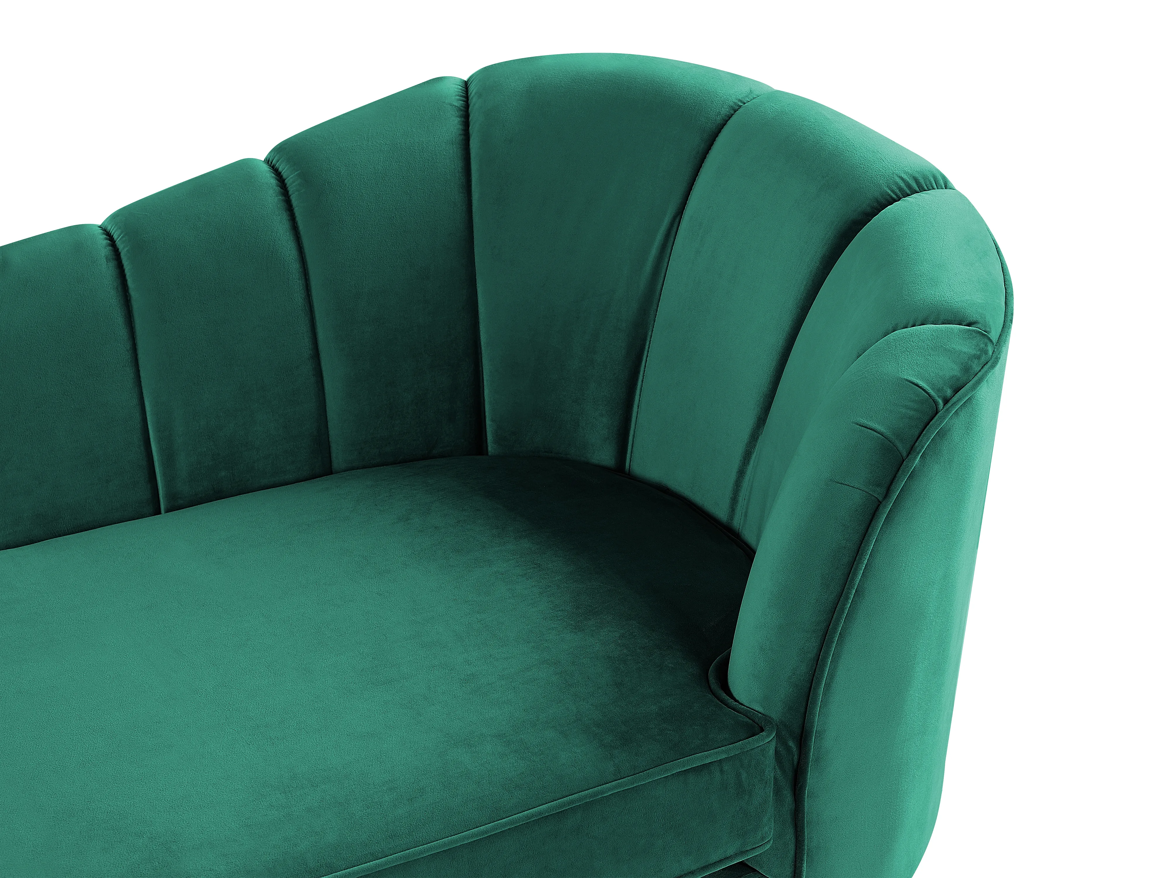 Rechtszijdige chaise longue ALLIER Fluweel Smaragdgroen