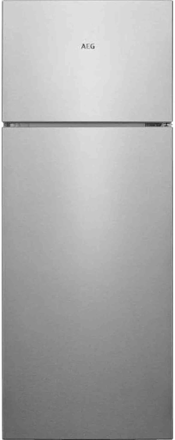 AEG RDB424E1AX Freistehender Doppeltür - Kühlautomat / Serie 5000 mit ColdSense / 1434 mm / Gefrierteil oben / 206 L / Farbe: Edelstahl-Look, Seiten silber + Antifinger Edelstahlbeschichtung / E
