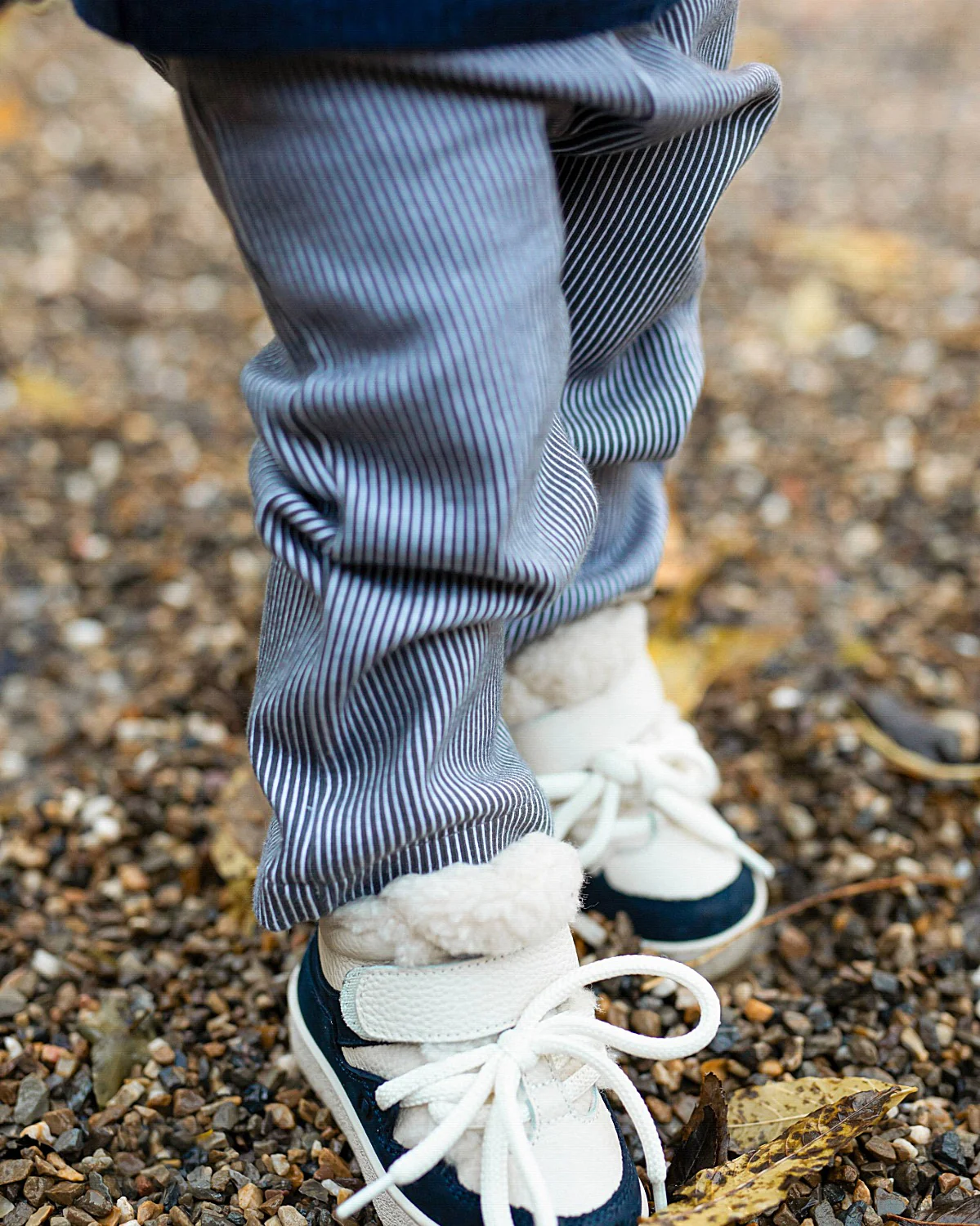 Teijs Trousers | Cloudy Grey - White Striped