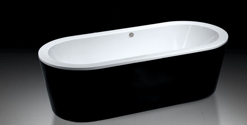 Best Design Black & White vrijstaand bad 178 x 80 x 55cm