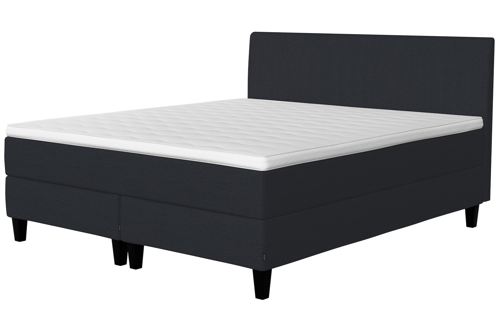 Glow jubileum kontinentalseng Tekstil 394 Antrasitt, medium/medium, Sleep I overmadrass og kantet konet 14 cm sorte ben