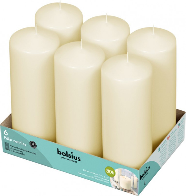 Bolsius Stompkaars 20/7 Ivoor 6 Stuks