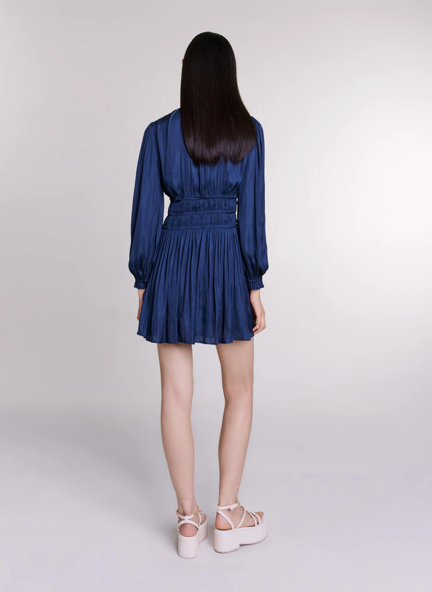 Robe courte taille cintrée | Bleu