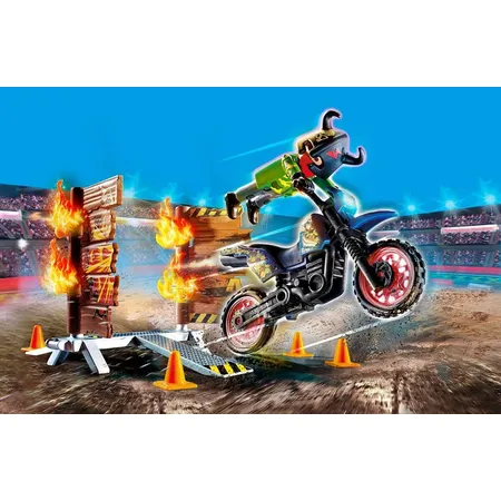 PLAYMOBIL® 70553 Stuntshow Stuntshow Motorrad mit Feuerwand