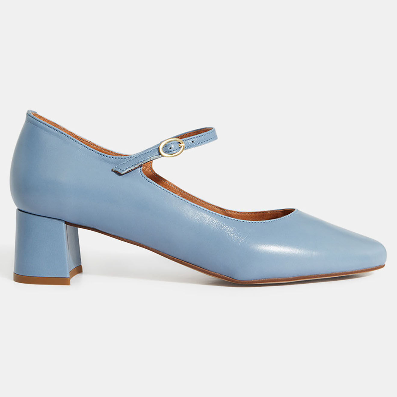 Galeries Lafayette Babies en Cuir bleu jean - Talon 4.5 cm