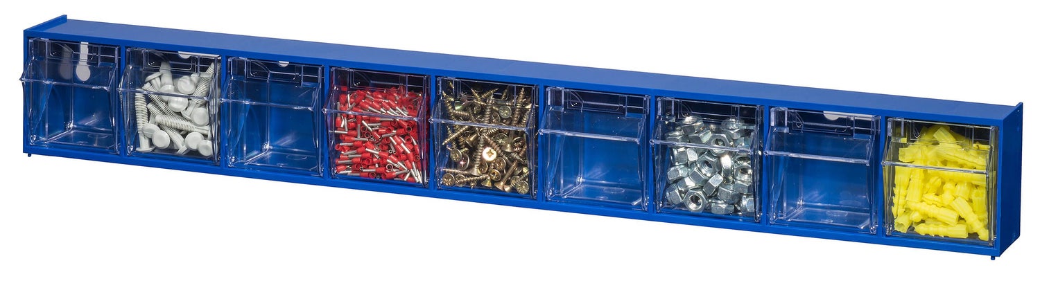 PROREGAL vouwbak magazijn VarioPlus ProFlip 9 HxBxD 7,7 x 60 x 6,5 cm blauw-transparant