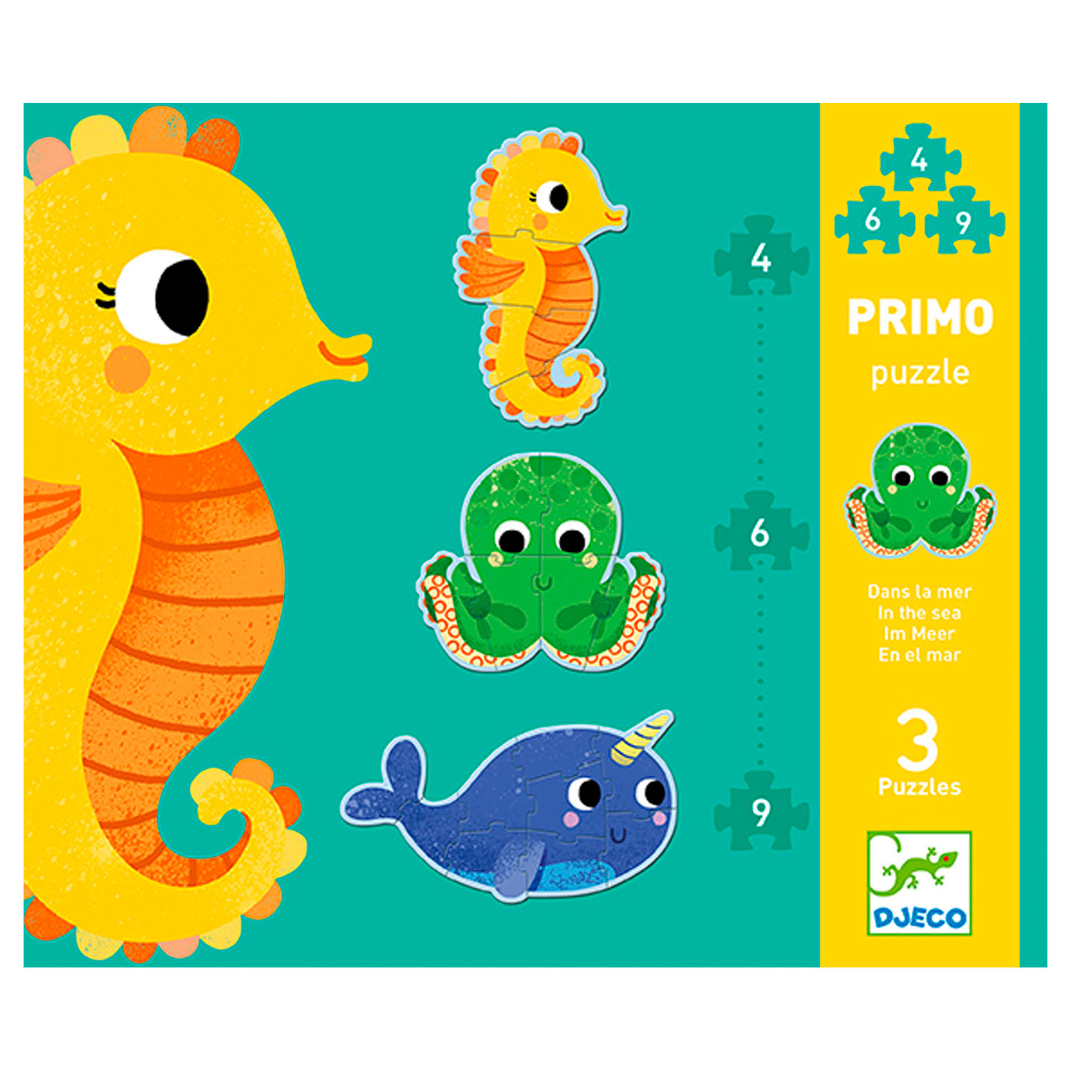 Djeco Zeedieren 3in1 Puzzel