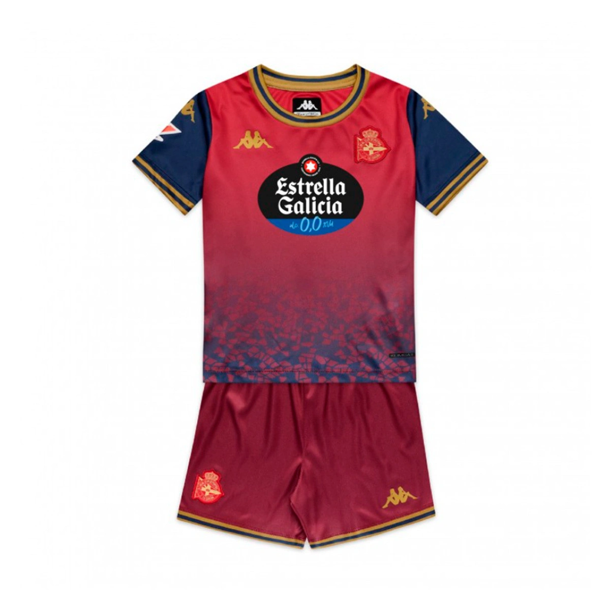 Conjunto Kappa Deportivo La Coruña Segundo Equipamento 2025-2026 Criança