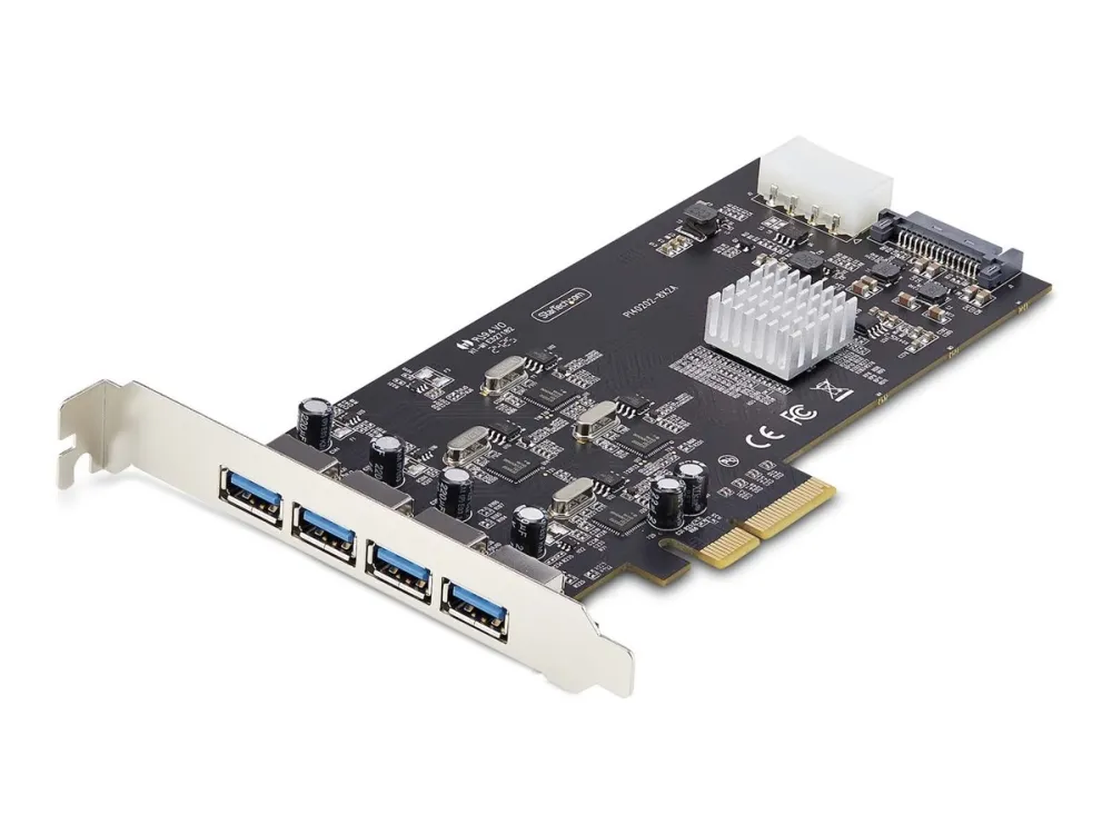 StarTech.com 4-Port USB-A PCIe Card, USB 3.2 5Gbps, 4x USB Controllers - USB-adapter - PCIe 2.0 x4 - USB 3.2 Gen 1 x 4 - sort - for P/N: FCREADMICRO3V2, USB315AC1M, USB3S2SAT3CB