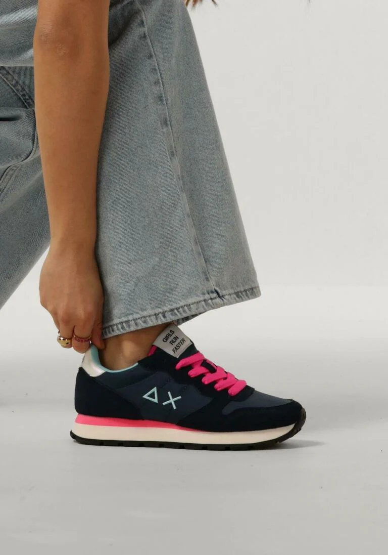 SUN68 blauwe sun68 lage sneakers ally solid nylon