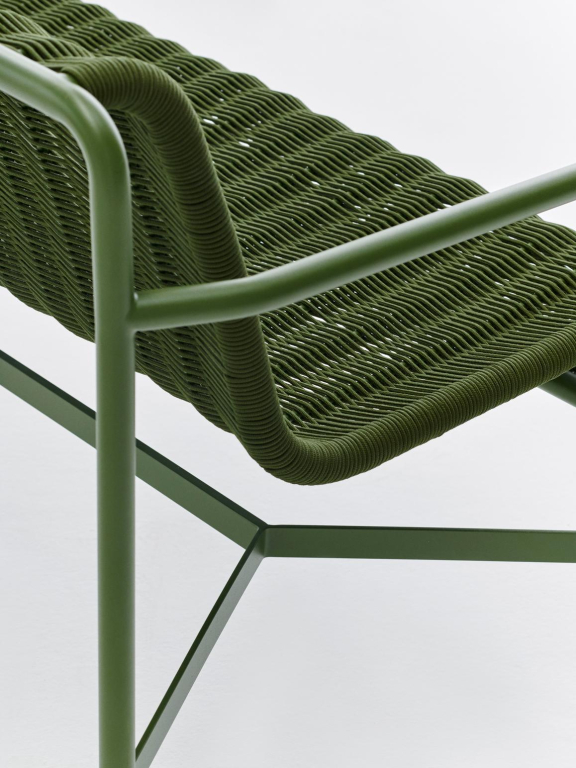 Hay Palissade Cord Dining tuinbank met armleuning Anthracite