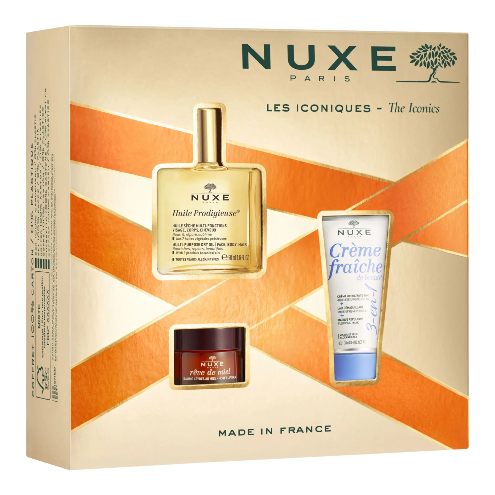 Nuxe - Coffret Iconiques 2023 Huile Prodigieuse, Crème Fraiche & Baume Rêve de Miel- Femme
