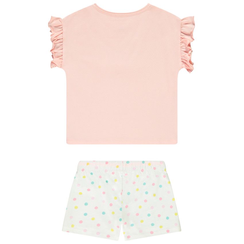 Pyjama t-shirt + short pour fille - Ecru