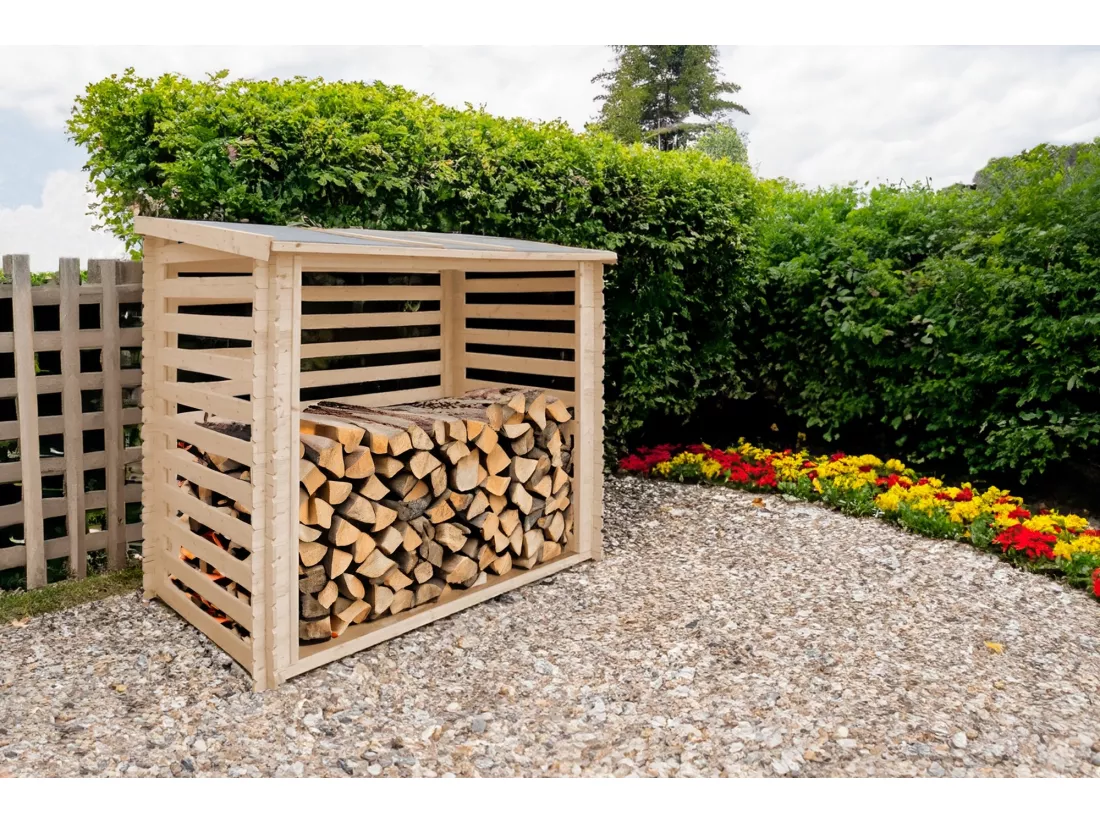 TIMBELA M202 Abri à bûches -l146xL232xH199 cm/ 2.63 m2