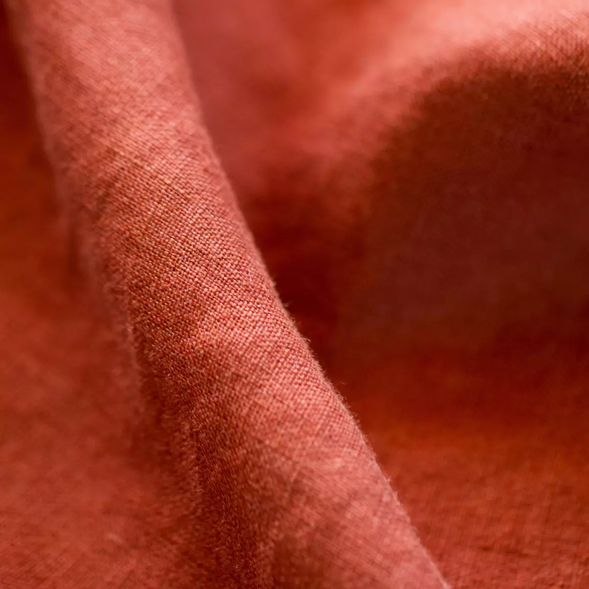 Rideau lin lavé ajustable (140 x max 270 cm) Louise Terracotta