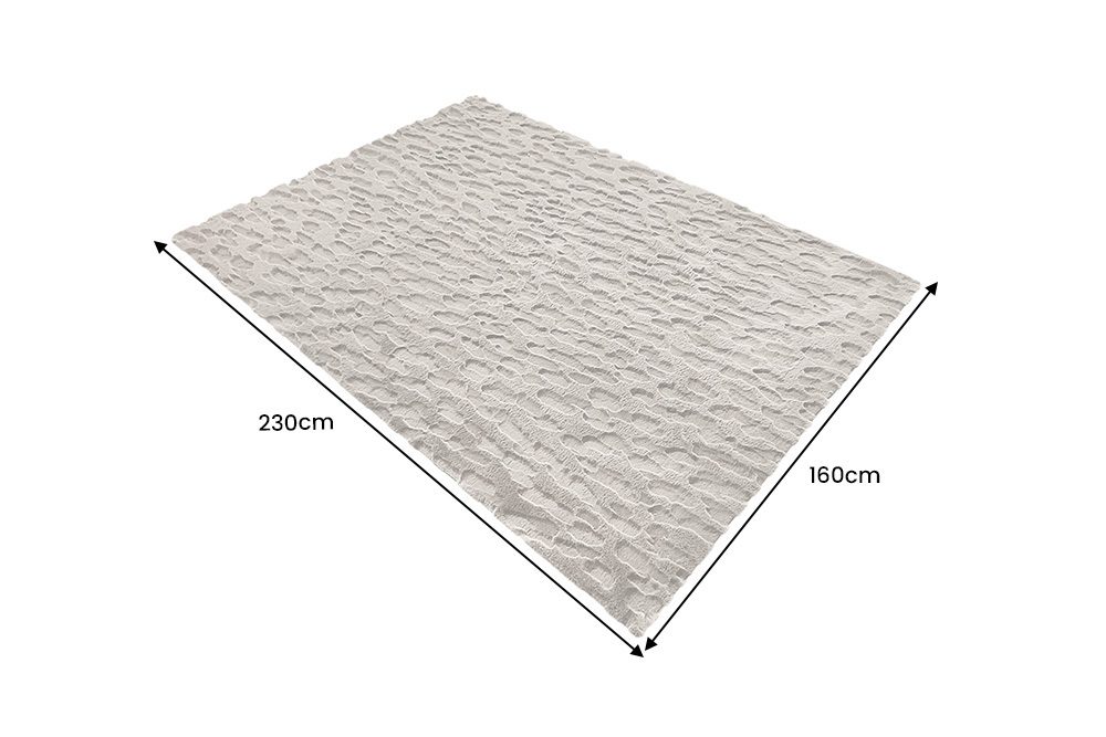 Hochflor Teppich DUNE 230x160cm taupe Indoor Hoch-Tief-Effekt Faux-Fur