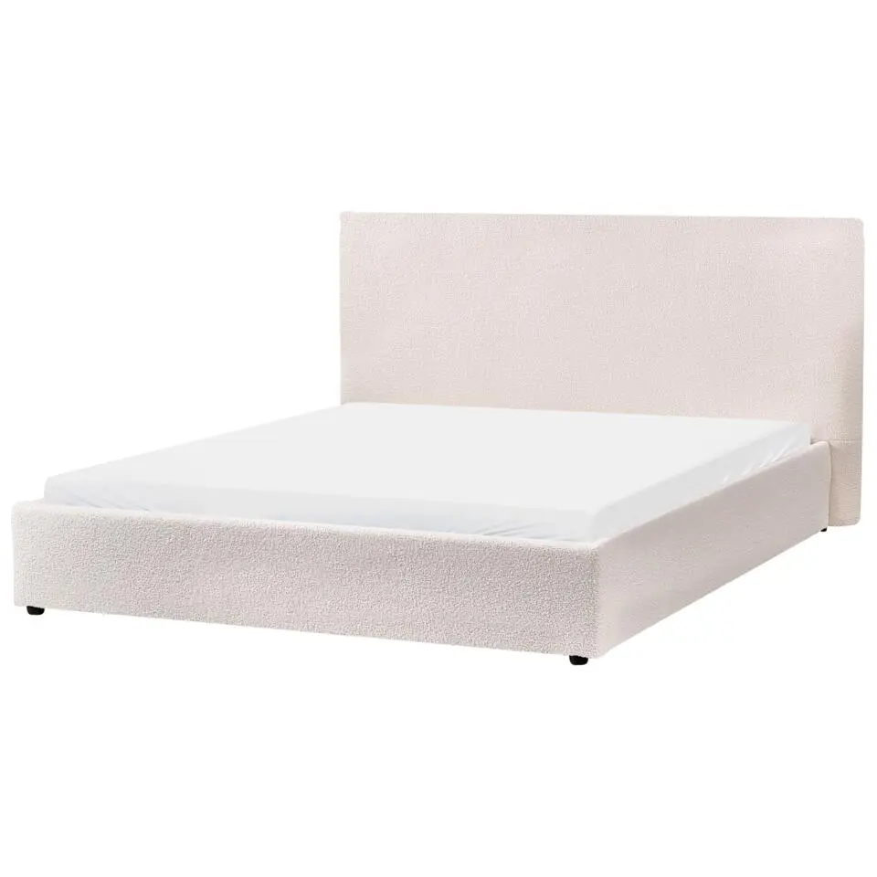 LAVAUR - Tweepersoonsbed - Off-white - 160 x 200 cm - Bouclé