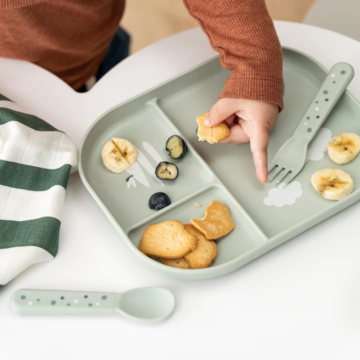Done by Deer - Foodie Kinderbesteck-Set, Confetti, sand (3er-Set)