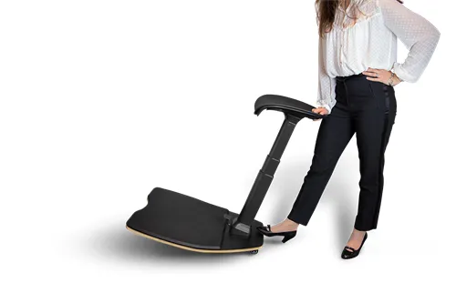 DELTACO Office Premium - Læretaburet - ergonomisk - kurvet kant - polyurethanskum - sort