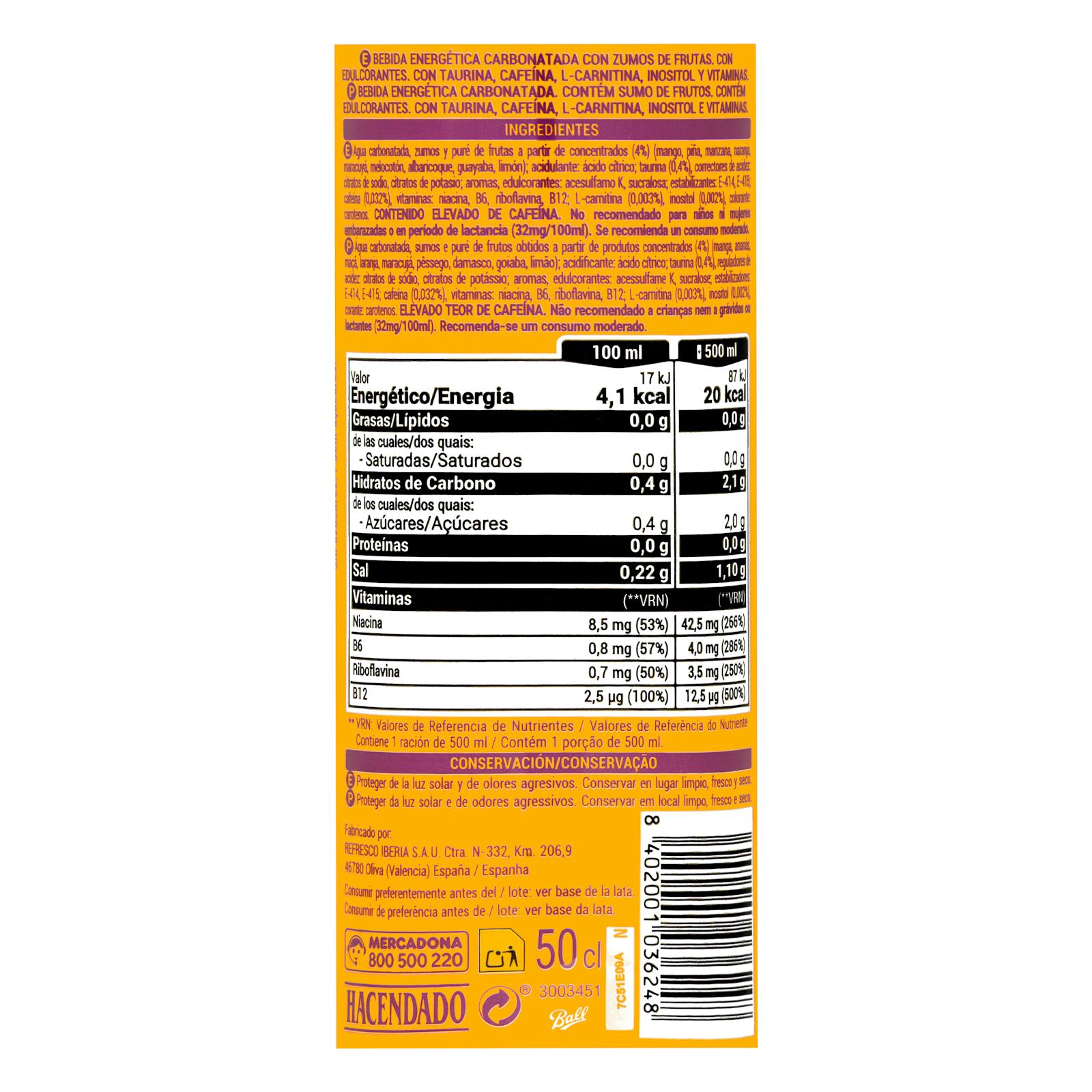 Boisson énergétique Zero Full Tropic