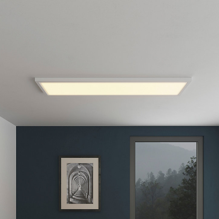 Panneau lumineux Wundt LED intégrée variation de blancs IP20 dimmable 5000lm 36W L.120xl.30xH.3,2cm blanc GoodHome