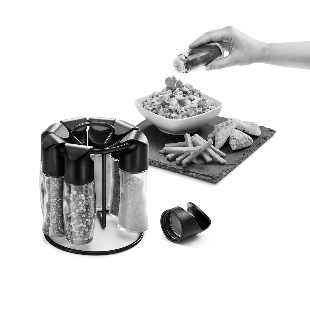 metaltex Gewürzständer Spice-8, Metaltex, Glas/Kunststoff, schwarz