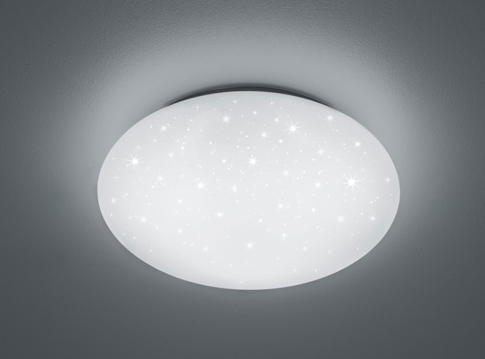 LED Deckenlampe Putz weiß 37cm 8cm Kunststoff Sternenhimmel IP44