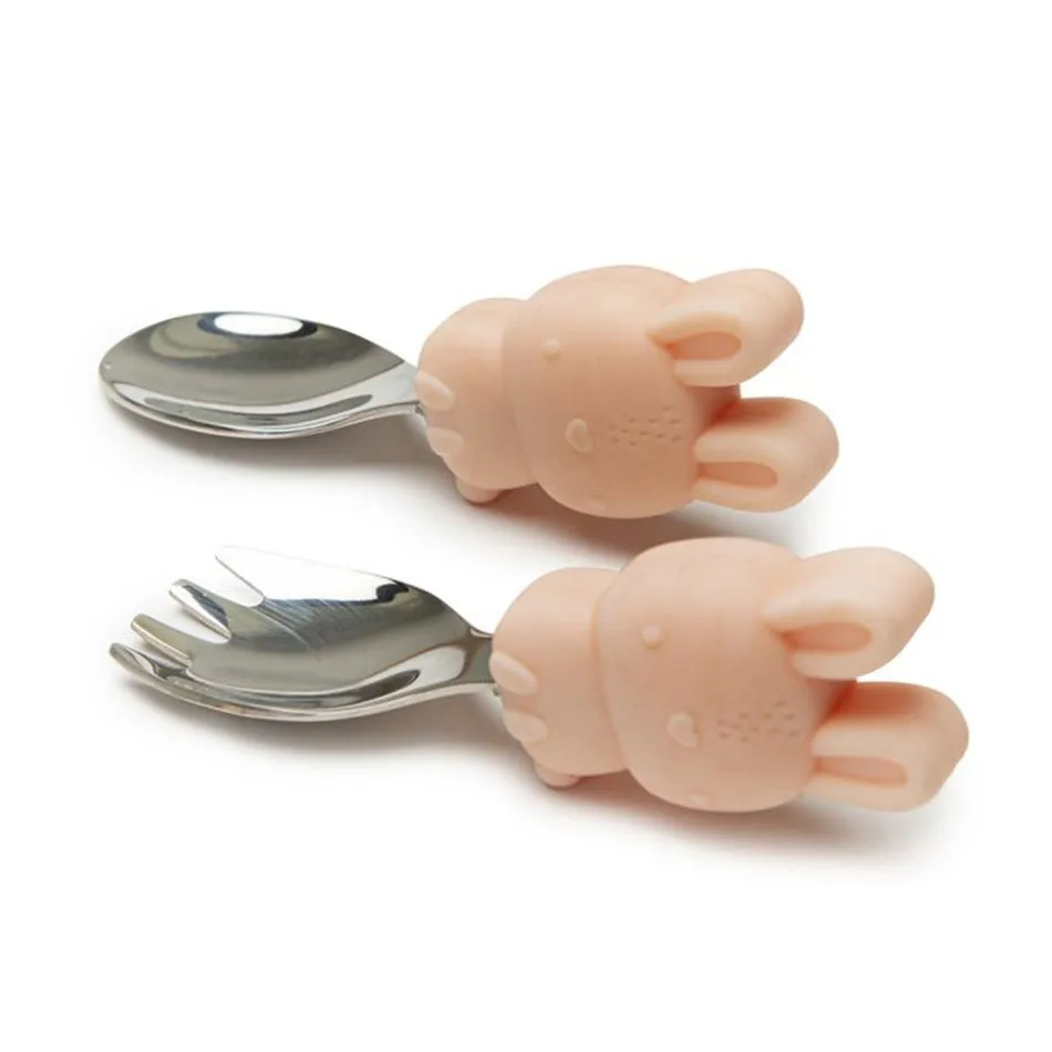 Loulou Lollipop Ensemble de vaisselle en silicone - Lapin