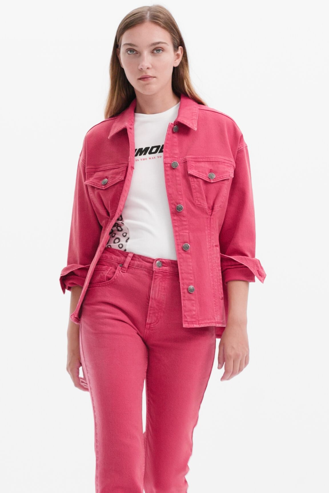 Veste trucker jean pinces