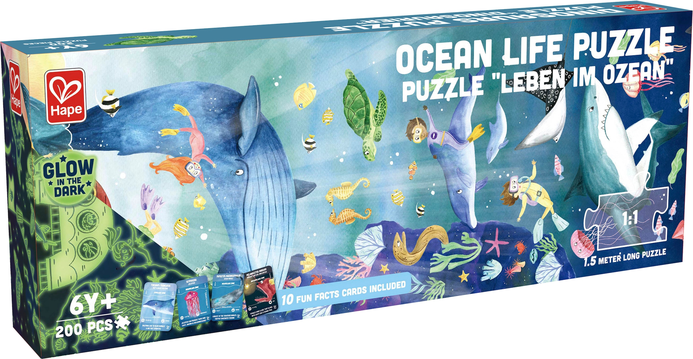 Hape Puzzle »Leben im Ozean« leuchtet im Dunkeln