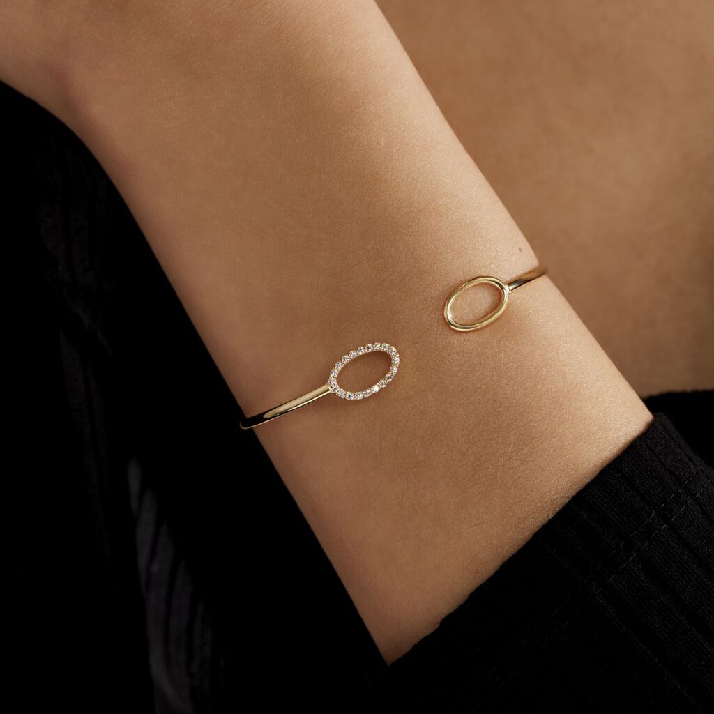 Bracelet Jonc Seth Or Jaune Oxyde De Zirconium