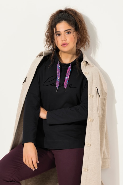 Sweatshirt, Stehkragen, Saum-Zipper, Langarm