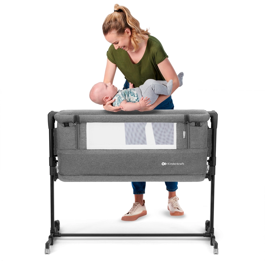 Kinderkraft Beistellbett NESTE GROW dark gray