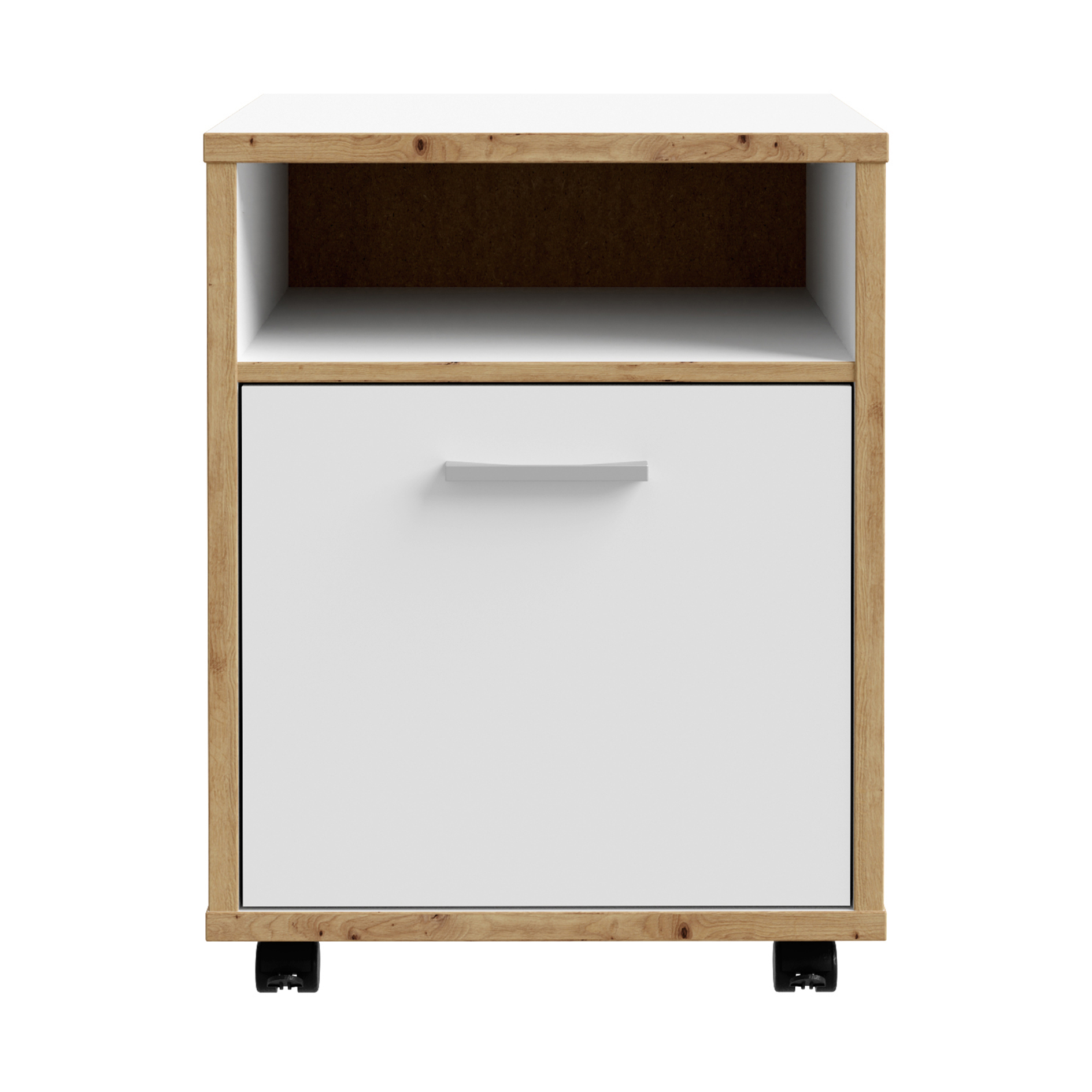Rollcontainer - weiß-Artisan Eiche - 50 cm