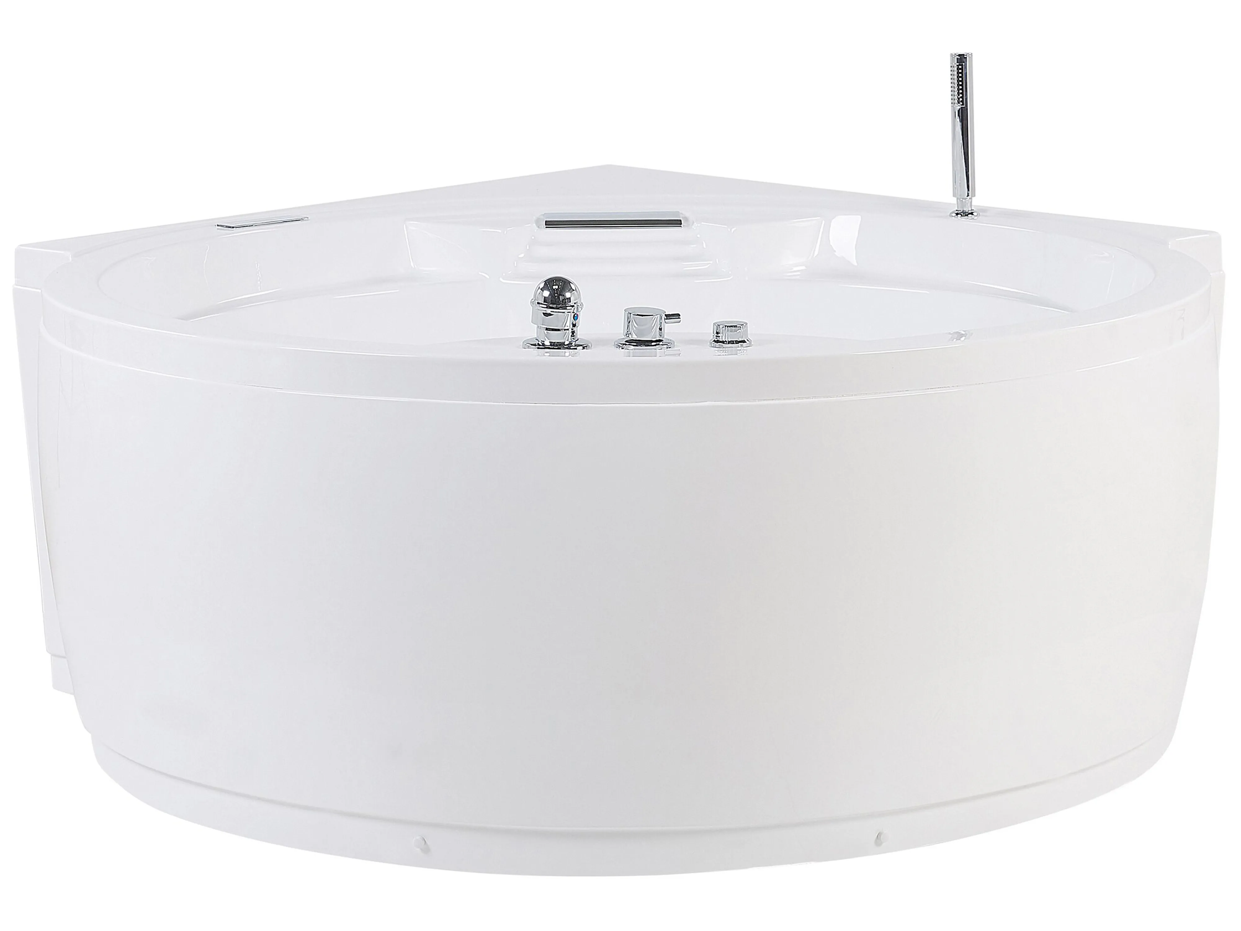 Hoek bubbelbad met LED MILANO met ingebouwde Bluetooth speaker 181 x 150 cm Wit