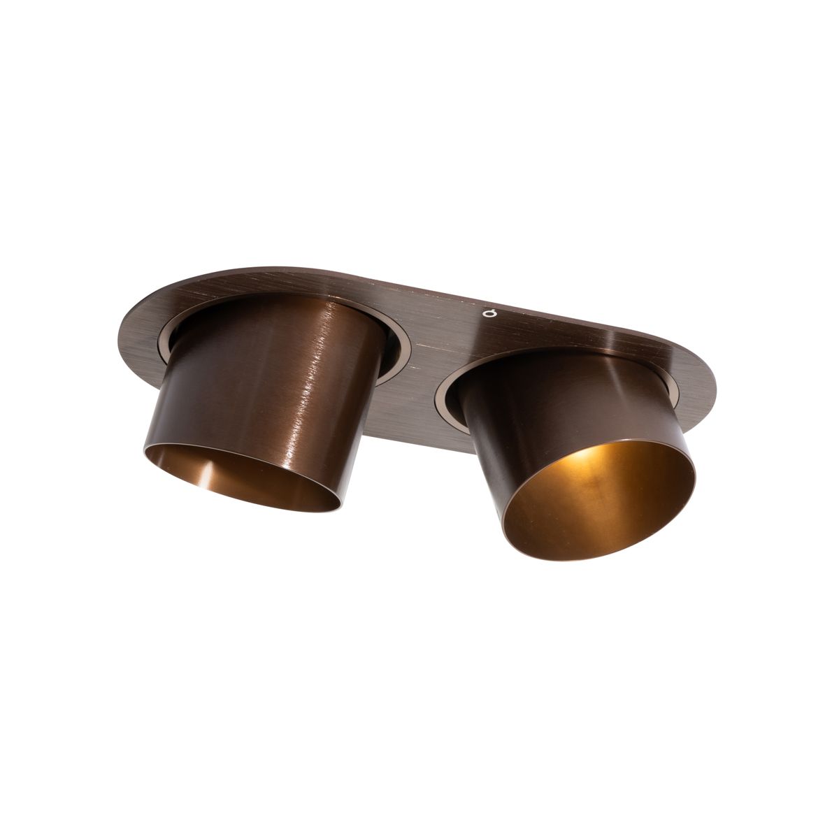 Afgeronde inbouwspot donkerbrons GU10 70mm kantelbaar 2-lichts - Installa