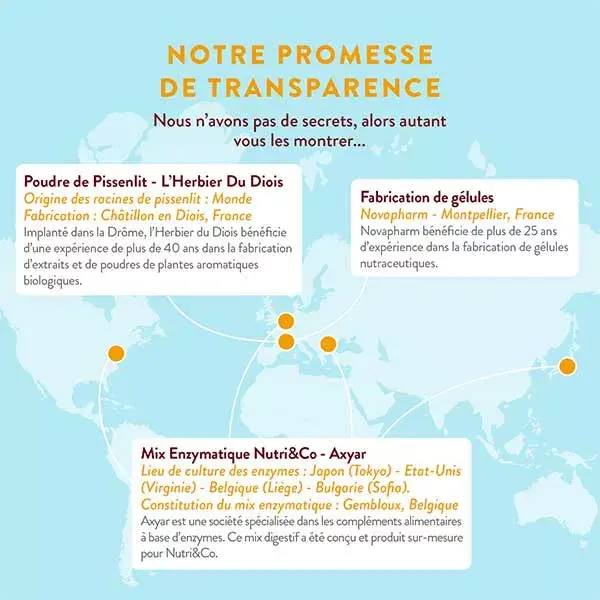 Nutri&Co Enzymes Digestives Digestion Difficile et Intolérance 60 gélules
