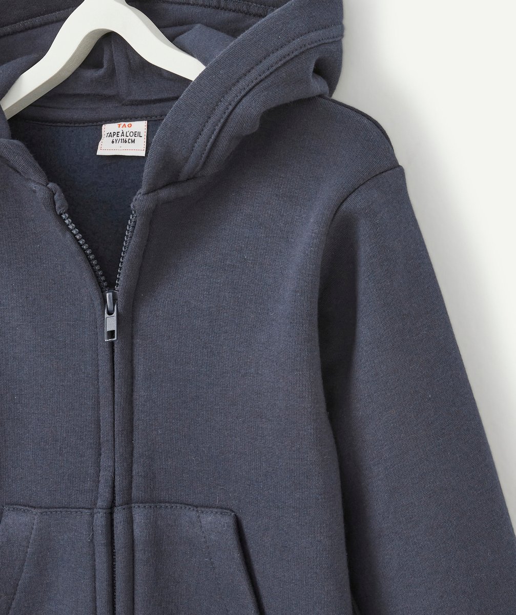 GILET ZIPPÉ GARÇON BLEU MARINE AVEC CAPUCHE